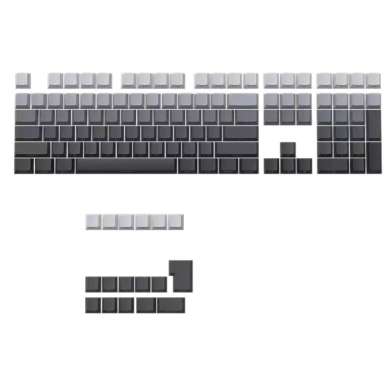 Polar Daylight Side Engraved Transparent Keycap PBT Micro Sand Surface 133 Key Dip Dye Six Color Gradient Personality Adaptable Mechanical Keyboard