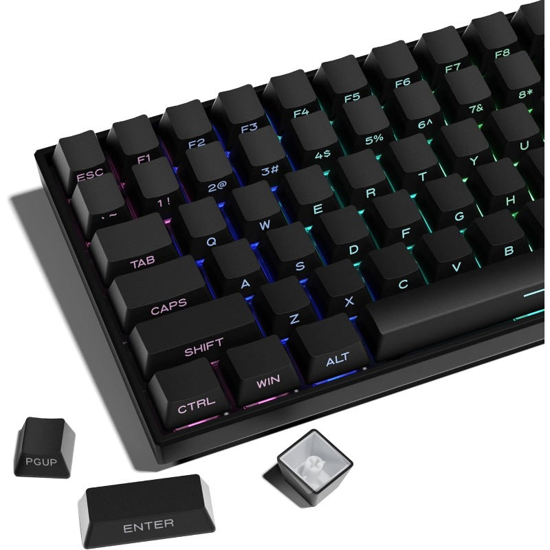 Polar Daylight Side Engraved Transparent Keycap PBT Micro Sand Surface 133 Key Dip Dye Six Color Gradient Personality Adaptable Mechanical Keyboard
