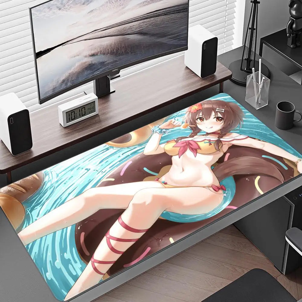Inugami Korone Mouse Pad Gaming Accessories Office Gamer Keyboard Desk Mat Non-Slip Laptop Large Anime Hololive Girl Mouse Pad