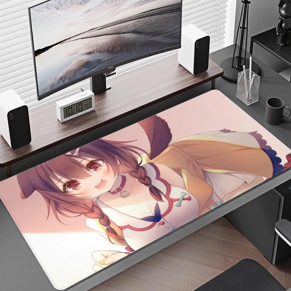 Inugami Korone Mouse Pad Gaming Accessories Office Gamer Keyboard Desk Mat Non-Slip Laptop Large Anime Hololive Girl Mouse Pad