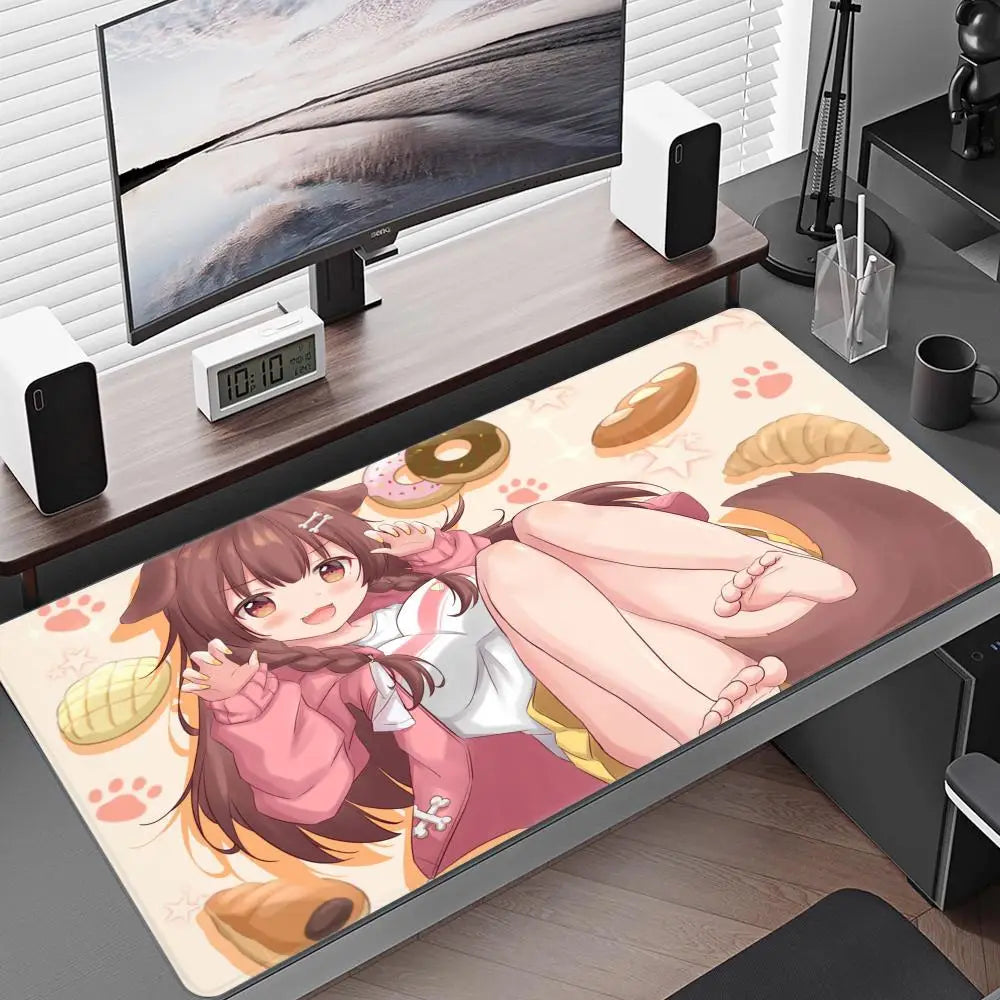 Inugami Korone Mouse Pad Gaming Accessories Office Gamer Keyboard Desk Mat Non-Slip Laptop Large Anime Hololive Girl Mouse Pad